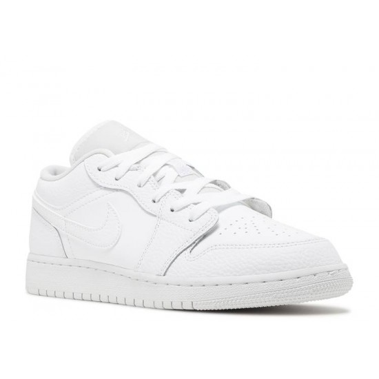 AIR JORDAN 1 LOW GS TRIPLE WHITE  Boty 553560 130