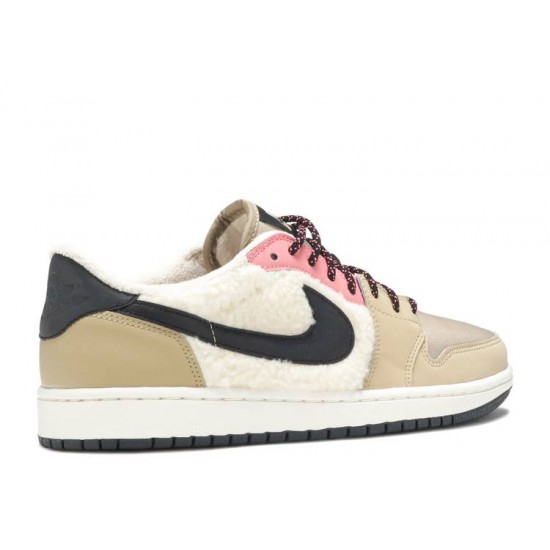 WMNS AIR JORDAN 1 RETRO LOW FLEECE PARACHUTE BEIGE  Boty aq0828 200