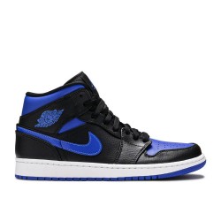 AIR JORDAN 1 MID BLACK HYPER ROYAL  Boty 554724 068