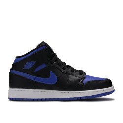 AIR JORDAN 1 MID GS BLACK HYPER ROYAL  Boty 554725 068