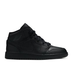 AIR JORDAN 1 MID GS TRIPLE BLACK  Boty 554725 091