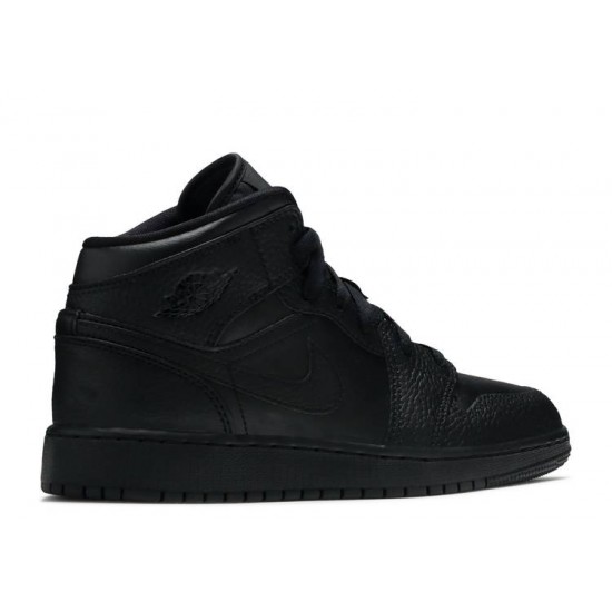 AIR JORDAN 1 MID GS TRIPLE BLACK  Boty 554725 091