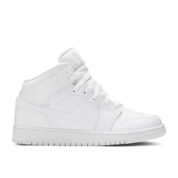 AIR JORDAN 1 MID GS TRIPLE WHITE  Boty 554725 130