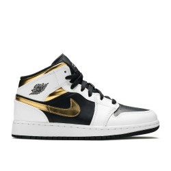 AIR JORDAN 1 MID GS WHITE GOLD  Boty 554725 190