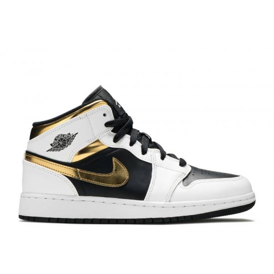 AIR JORDAN 1 MID GS WHITE GOLD  Boty 554725 190