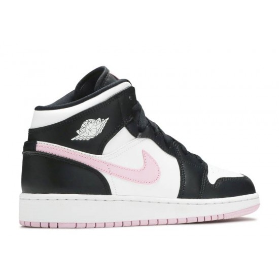 AIR JORDAN 1 MID GS WHITE LIGHT ARCTIC PINK  Boty 555112 103