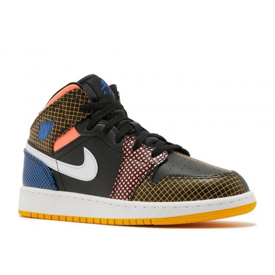 AIR JORDAN 1 MID MMD GS MULTI GRID  Boty dc4092 001