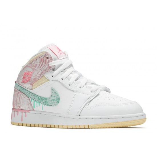 AIR JORDAN 1 MID SE GS PAINT DRIP  Boty dd1666 100