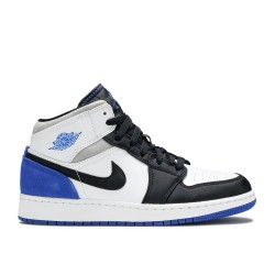 AIR JORDAN 1 MID SE GS ROYAL BLACK TOE  Boty bq6931 102