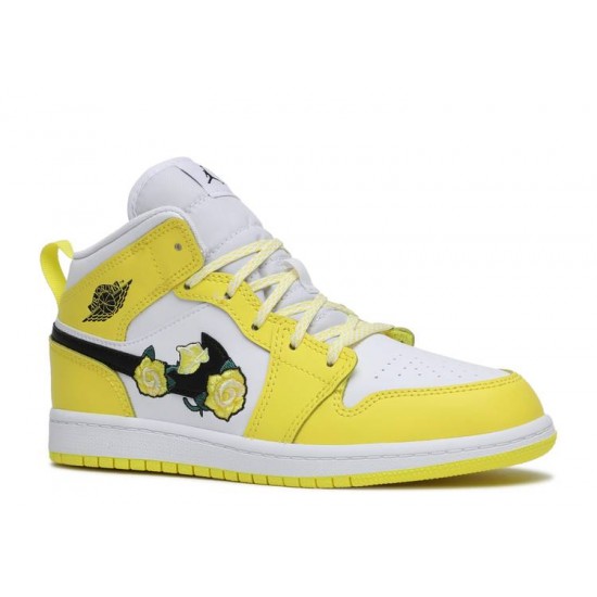 AIR JORDAN 1 MID SE PS ROSE PATCH DYNAMIC YELLOW  Boty av5173 700