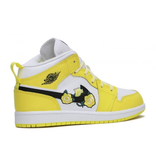 AIR JORDAN 1 MID SE PS ROSE PATCH DYNAMIC YELLOW  Boty av5173 700