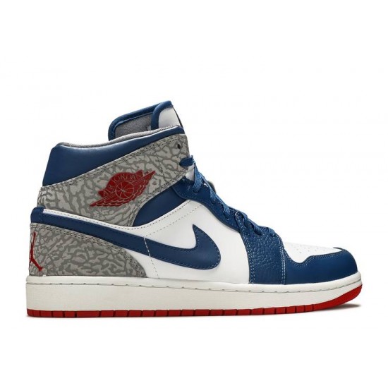 AIR JORDAN 1 MID TRUE BLUE  Boty 554724 107