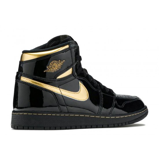 AIR JORDAN 1 RETRO HIGH OG GS BLACK METALLIC GOLD  Boty 575441 032