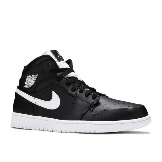 AIR JORDAN 1 RETRO MID BLACK WHITE  Boty 554724 038