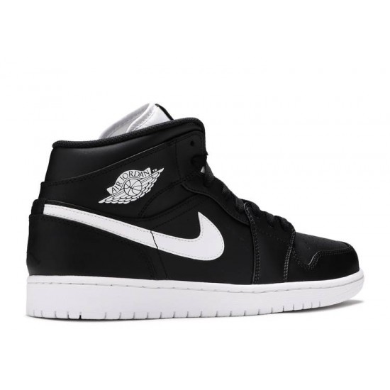 AIR JORDAN 1 RETRO MID BLACK WHITE  Boty 554724 038