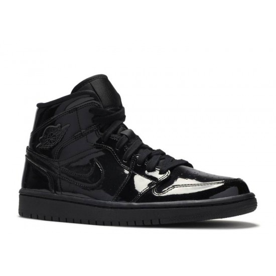 WMNS AIR JORDAN 1 MID PATENT SE TRIPLE BLACK  Boty bq6472 002