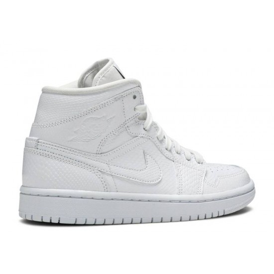 WMNS AIR JORDAN 1 MID WHITE SNAKESKIN  Boty bq6472 110