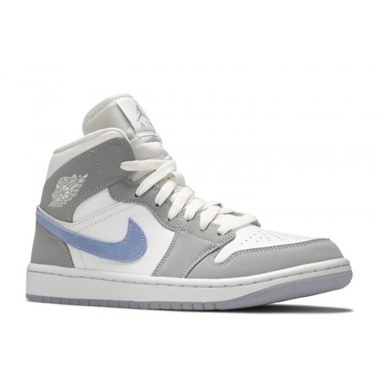 WMNS AIR JORDAN 1 MID WOLF GREY ALUMINUM  Boty bq6472 105