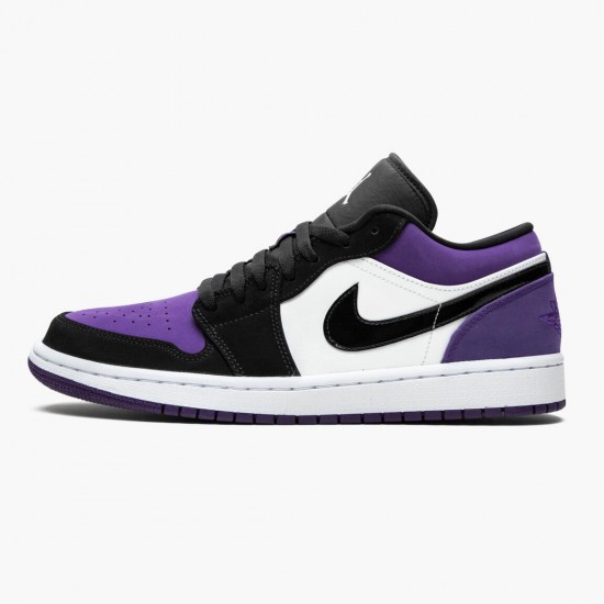 Air Jordan 1 Low Court Purple White/Black/Court Purple Dámské/Pánské Boty