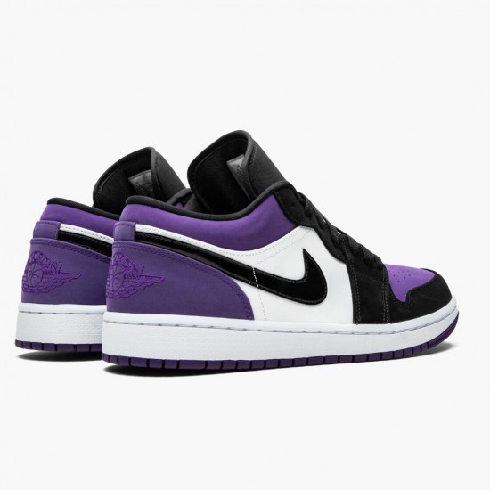 Air Jordan 1 Low Court Purple White/Black/Court Purple Dámské/Pánské Boty