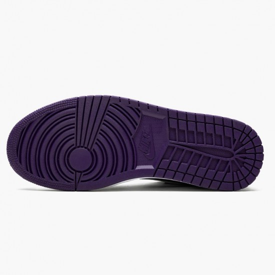 Air Jordan 1 Low Court Purple White/Black/Court Purple Dámské/Pánské Boty