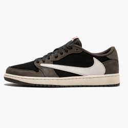 Air Jordan 1 Retro Low OG SP Travis Scott Black/Sail Dark Mocha/Universi Dámské/Pánské Boty