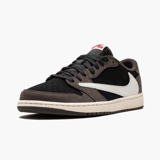 Air Jordan 1 Retro Low OG SP Travis Scott Black/Sail Dark Mocha/Universi Dámské/Pánské Boty