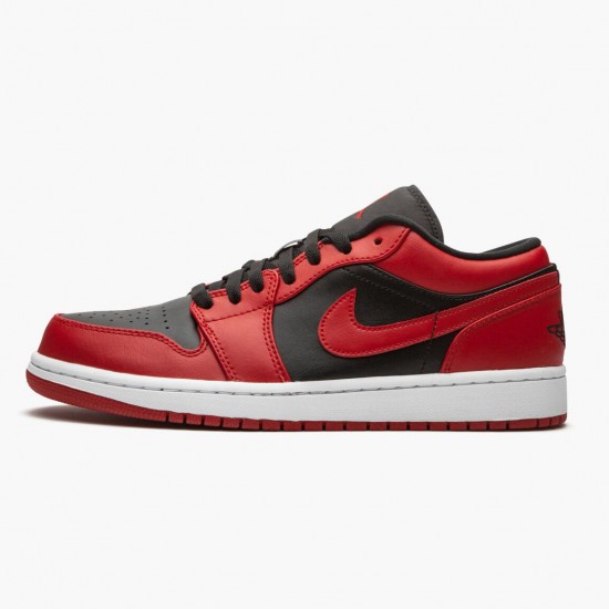 Air Jordan 1 Retro Low Reverse Bred Gym Red/Black Gym Red/White Dámské/Pánské Boty