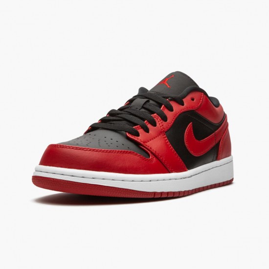 Air Jordan 1 Retro Low Reverse Bred Gym Red/Black Gym Red/White Dámské/Pánské Boty