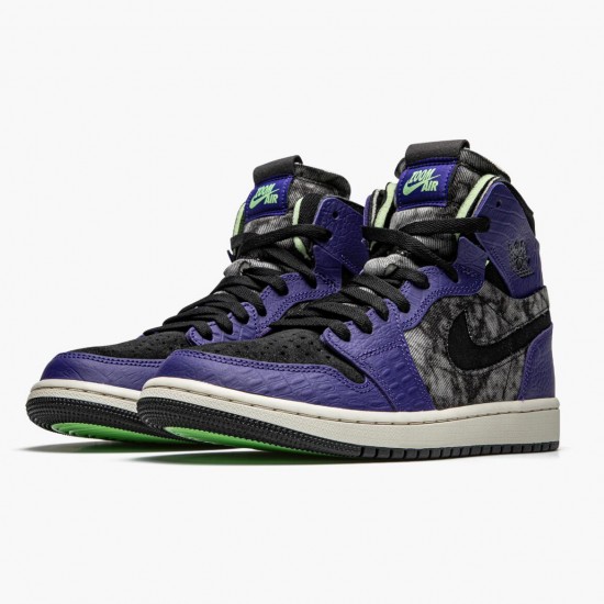 Air Jordan 1 High Zoom Air CMFT Bayou Boys Court Purple/Black Electric/Green Dámské/Pánské Boty