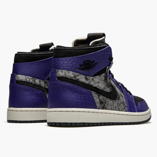 Air Jordan 1 High Zoom Air CMFT Bayou Boys Court Purple/Black Electric/Green Dámské/Pánské Boty