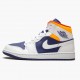 Air Jordan 1 Mid Royal Blue Laser Orange White/Deep Royal Blue/Track Red/Laser Orange Dámské/Pánské Boty