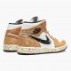 Air Jordan 1 Mid SE Brushstroke Sail/Black/Cider/Chile Red Dámské/Pánské Boty