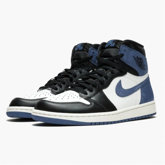 Air Jordan 1 Retro High Blue Moon Summit White/Blue Moon-Black Dámské/Pánské Boty