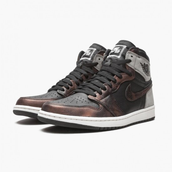 Air Jordan 1 Retro High Light Army Rust Shadow Patina Black/Grey Rust Dámské/Pánské Boty