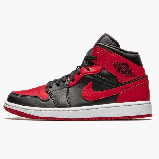 Air Jordan 1 Mid Banned 2020 Black/University Red/Black Whi Dámské/Pánské Boty