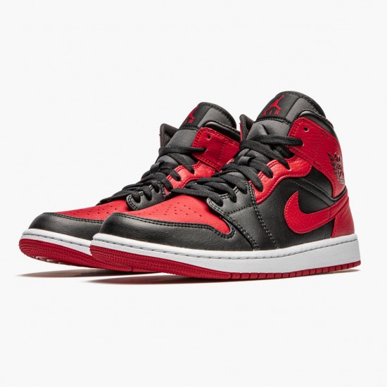 Air Jordan 1 Mid Banned 2020 Black/University Red/Black Whi Dámské/Pánské Boty