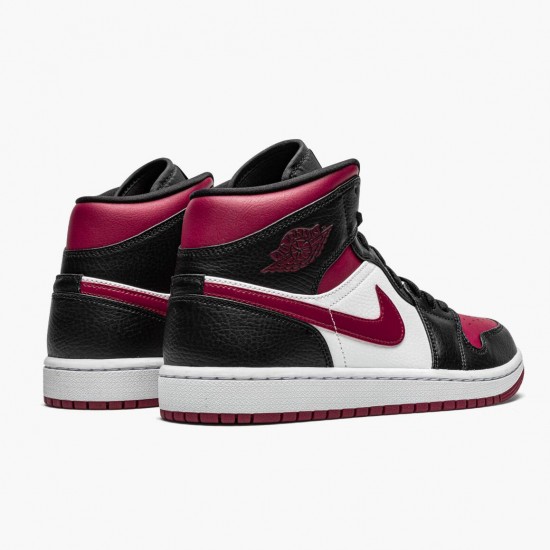 Air Jordan 1 Mid Bred Toe Black/Gym Red/White Pánské Boty