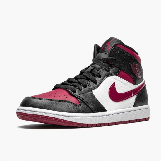 Air Jordan 1 Mid Bred Toe Black/Gym Red/White Pánské Boty