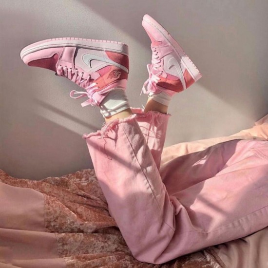 Air Jordan 1 Mid Digital Pink Digital Pink/White Pink/Foam Sail Dámskés Boty