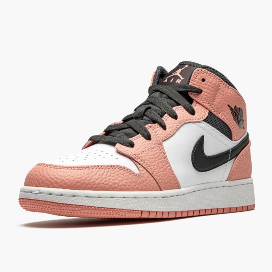 Air Jordan 1 Mid Pink Quartz Pink Quartz/DK Smoke Grey Pánské Boty