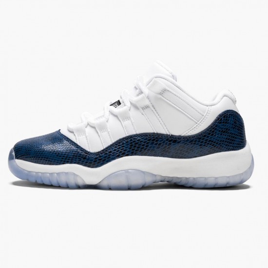 Air Jordan 11 Low Navy Snakeskin Whiite/Black/Navy Black Pánské Boty