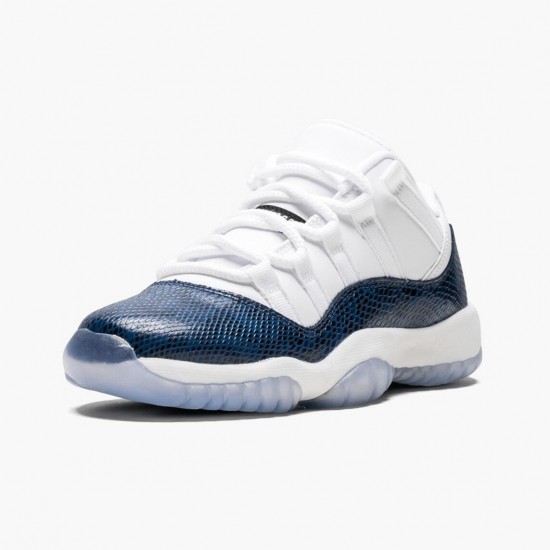 Air Jordan 11 Low Navy Snakeskin Whiite/Black/Navy Black Pánské Boty