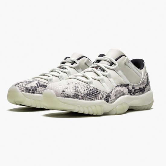 Air Jordan 11 Retro Low Snake Light Bone Light Bone/Smoke Grey/White Bl Black Dámské/Pánské Boty