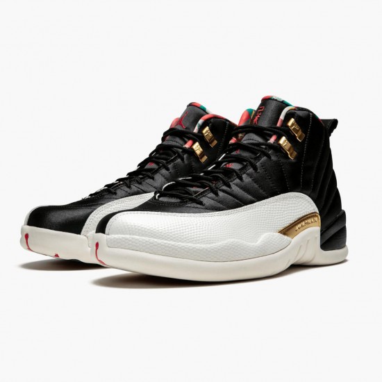 Air Jordan 12 Retro 2019 CNY Chinese New Year Black/Sail-Metallic Gold-True Red Pánské Boty