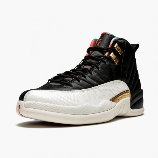 Air Jordan 12 Retro 2019 CNY Chinese New Year Black/Sail-Metallic Gold-True Red Pánské Boty