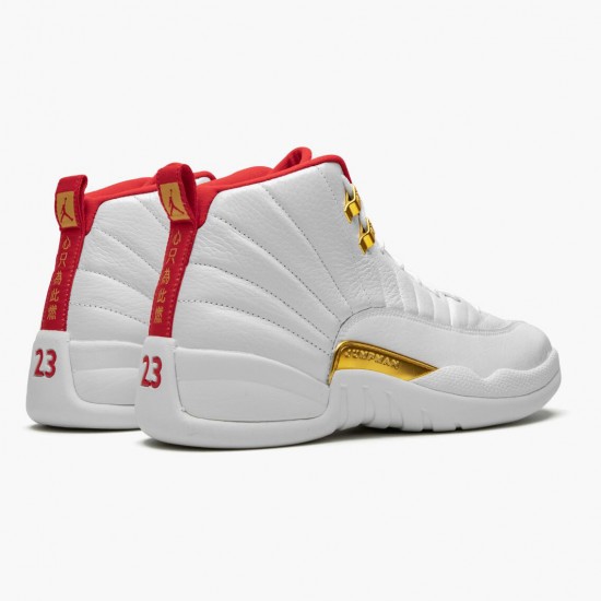 Air Jordan 12 Retro FIBA White/University Red/Metallic Dámské/Pánské Boty