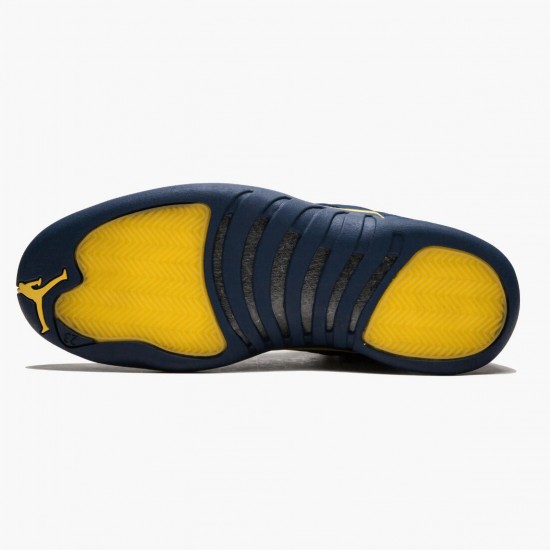 Air Jordan 12 Retro Michigan College Navy/Amarillo Pánské Boty