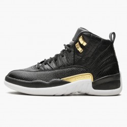 Air Jordan 12 Retro Reptile Black/Metallic Gold/White Dámské/Pánské Boty