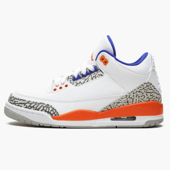 Air Jordan 3 Retro Knicks White/Old Royal University Ora Dámské/Pánské Boty